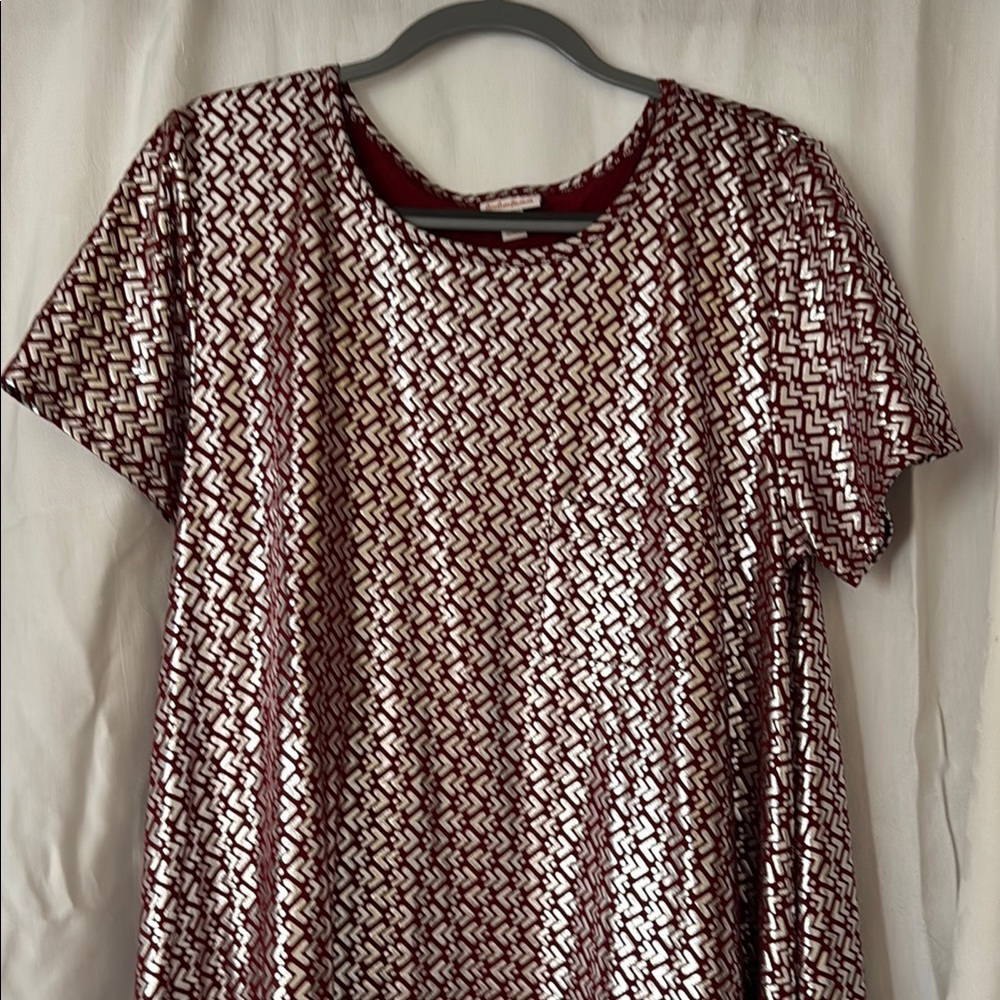 Stylish Women's Red and Silver Dress
